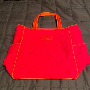 Vera Bradley Bright Pink Canvas Tote - Orange Trim